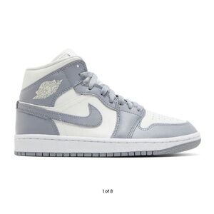 Air Jordan Mid Sneakers in Gray and White